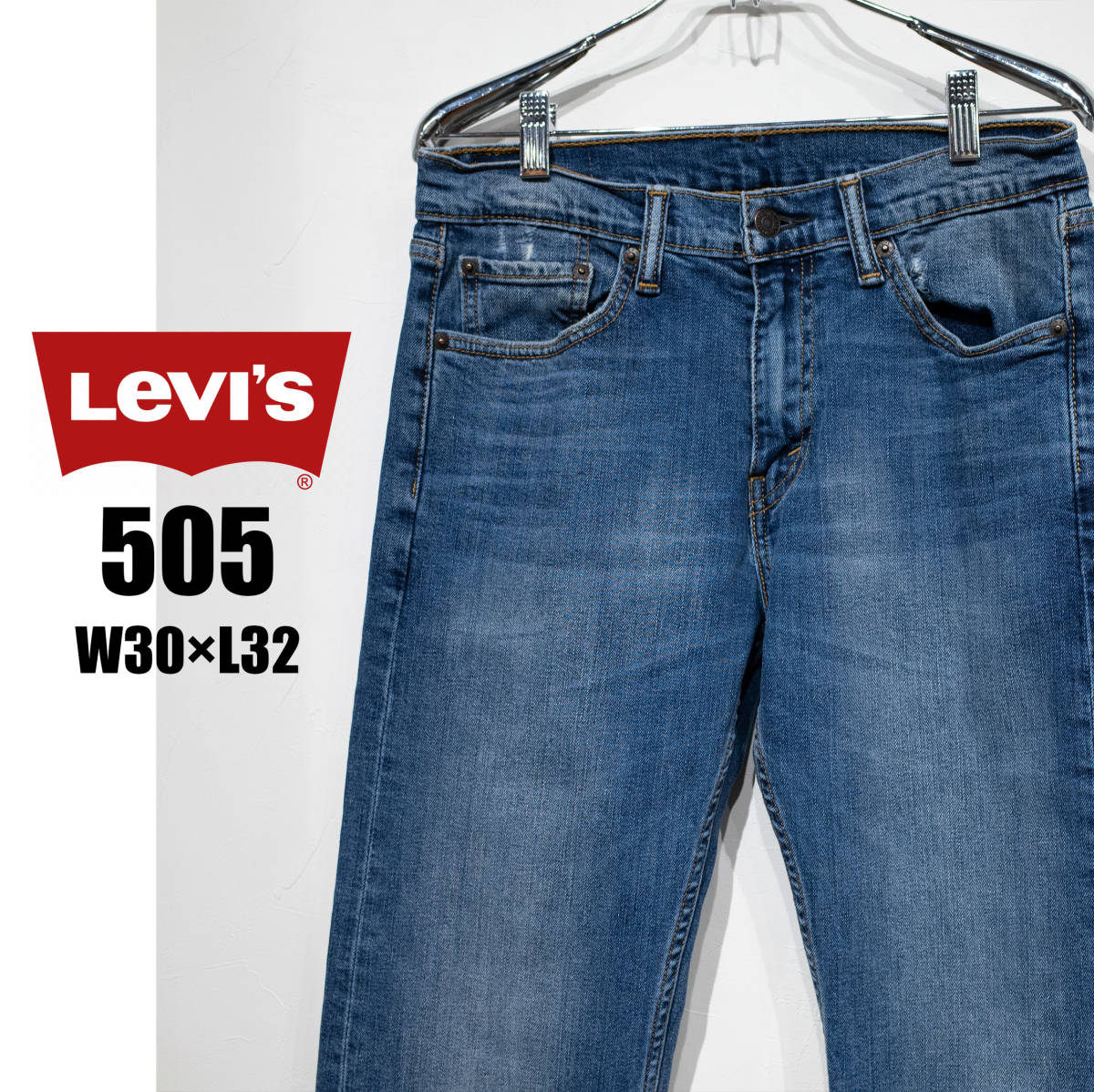 【ストレッチ】W30×L32 / Levi’s 505 リーバイス ローライズ ストレートデニム ジーンズ インディゴ ボタン裏5098刻印 古着 Y2K_画像1