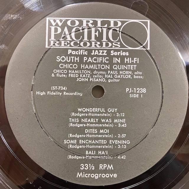 ●即決LP Chico Hamilton / South Pacific in Hi-fi pj1238 j37243 米オリジナル、Dg Mono チコ・ハミルトンの画像2