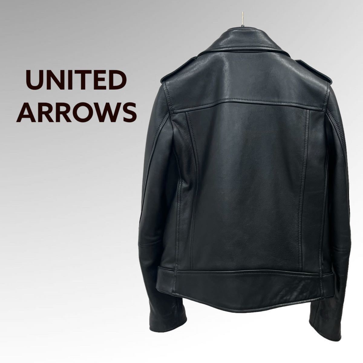 UNITED ARROWS ユナイテッド アローズ 羊革 ラムレザー 中綿入り ダブルライダースジャケット レディース 1525-136-2807