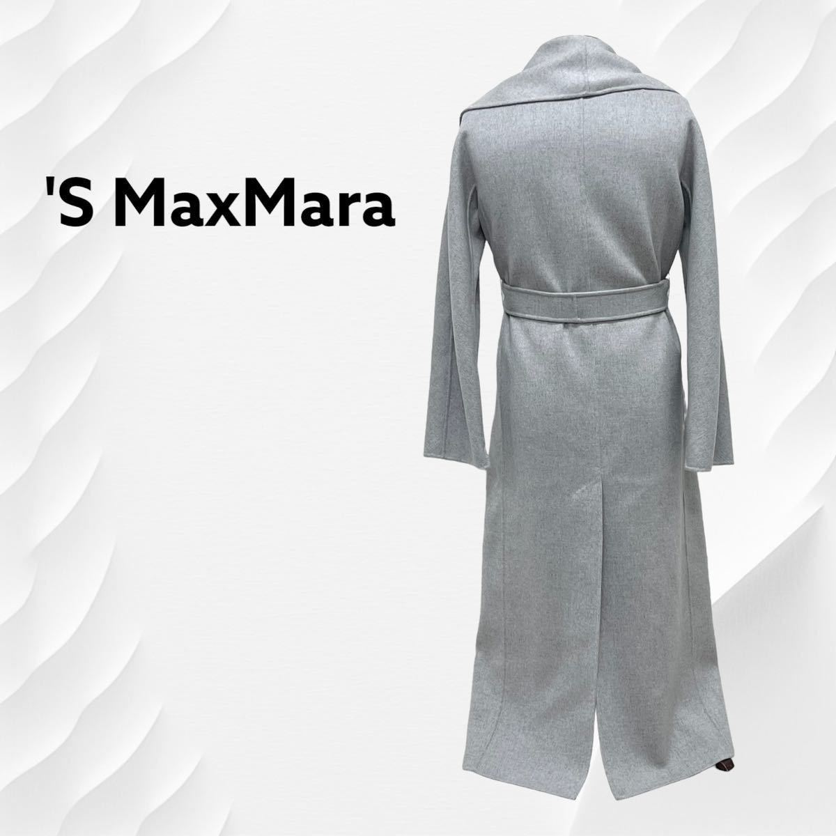 S MaxMara エス マックスマーラ ダブルフェイス ウール ラップコート リバーコート レディース_画像2