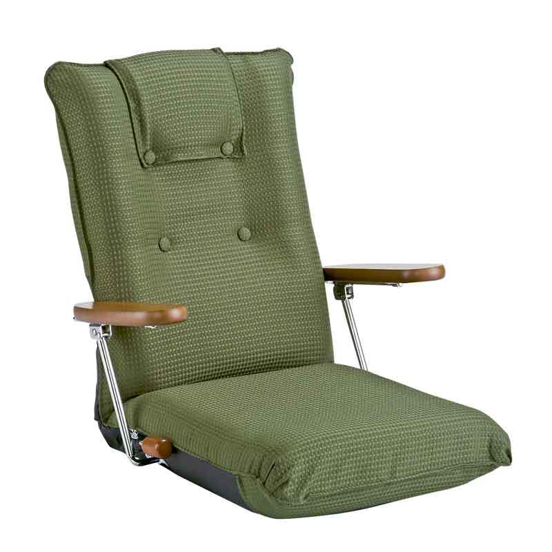 魅力の ポンプ肘式座椅子 UGUISU（うぐいす） グリーン YS-1075D_GR 座