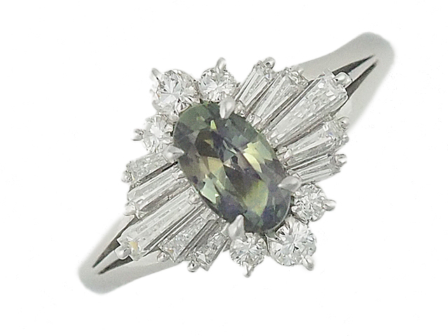 100%品質 デザイン プラチナ Pt900 ダイヤ/0.52ct アレキサンドライト
