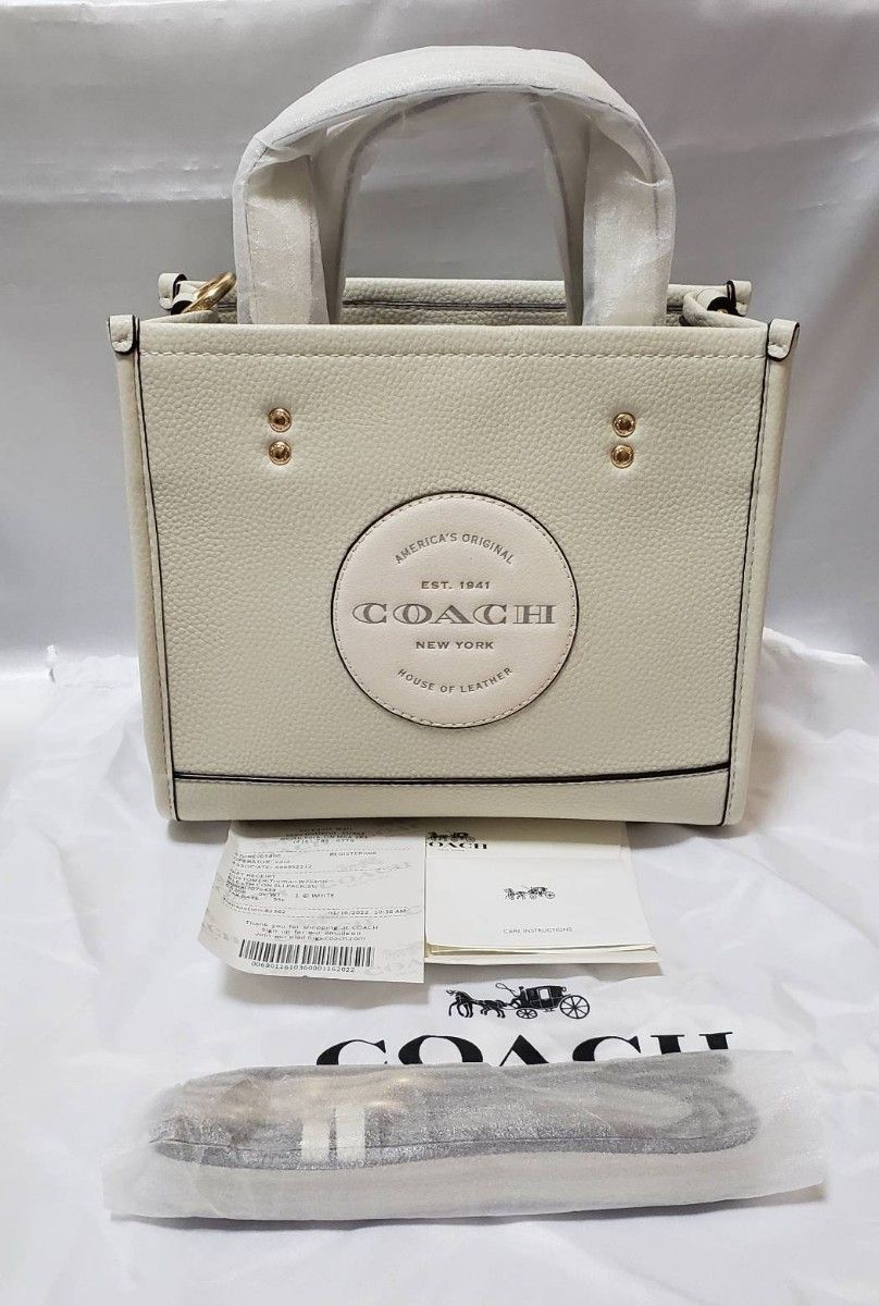 お値下げ中 未使用 コーチ COACH デンプシー トート 22 ホワイト 2Way