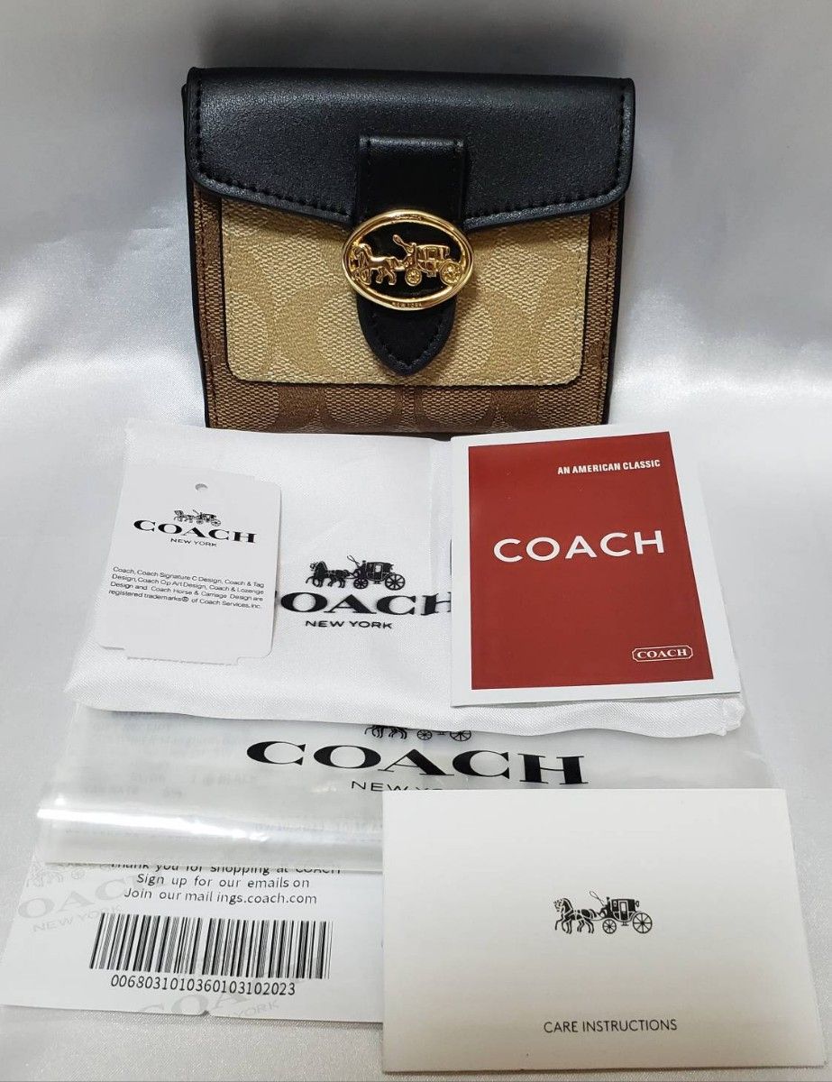 ★コーチ COACH★ 馬車ロゴ 二つ折り財布 シグネチャー アウトレット ☆未使用☆ 6261