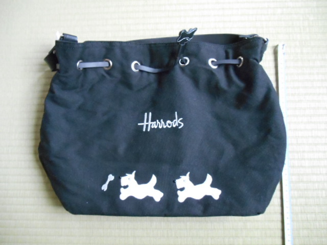 Harrods ハロッズ CANDY SCOTTTIE BAG SHOULDER BAG ショルダーバッグ 　黒_画像9