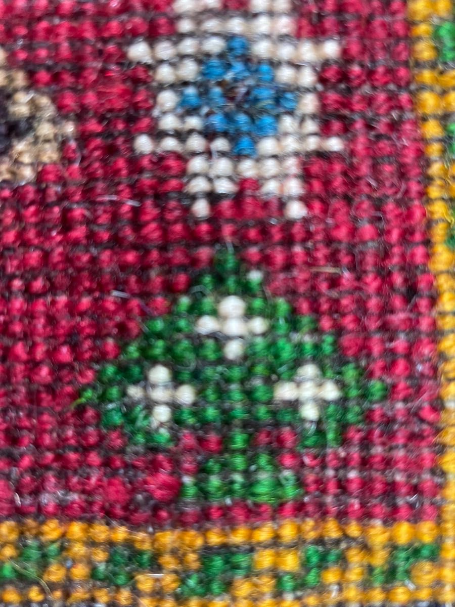 新品　ペルシャ絨毯　手織り　ヤラメ産　38×43cm トライバルラグ