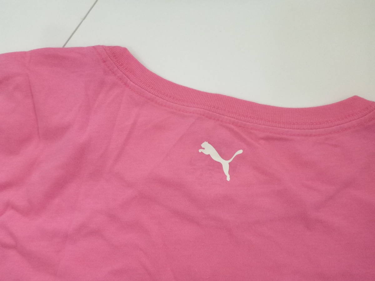 新品 PUMA プーマ★ピンク　ビッグロゴ　半袖　Tシャツ L　スポーツウェア_画像3