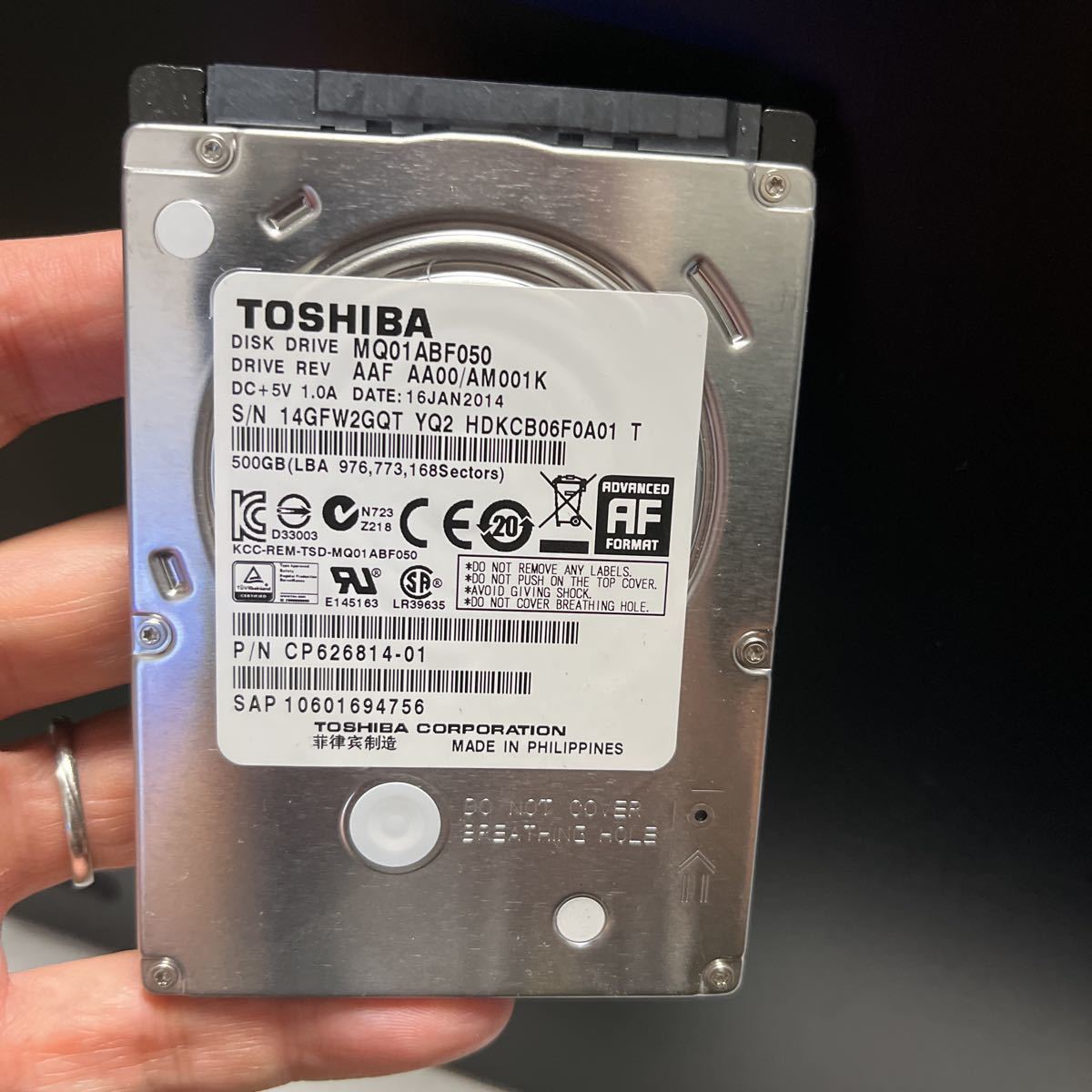 TOSHIBA 東芝HDD ハードディスクMQ01ABF050 送料込み| JChere雅虎拍卖代购