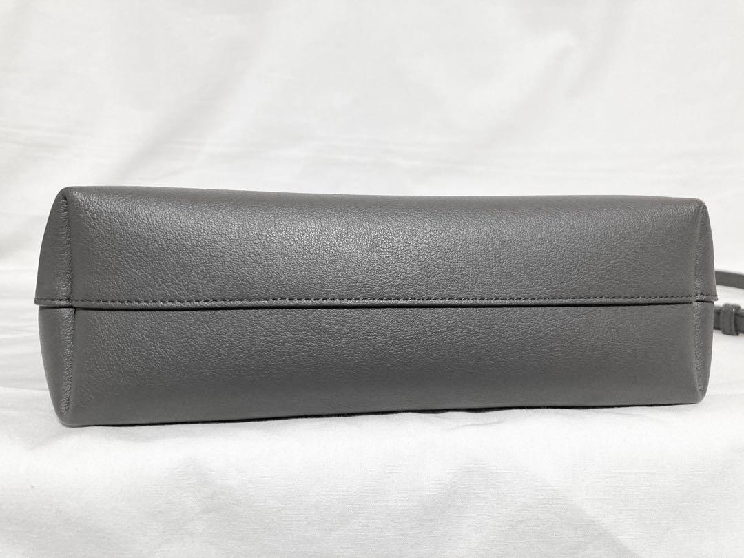サンローラン トイ ショッピング レザー グレー 2WAYトート ショルダー