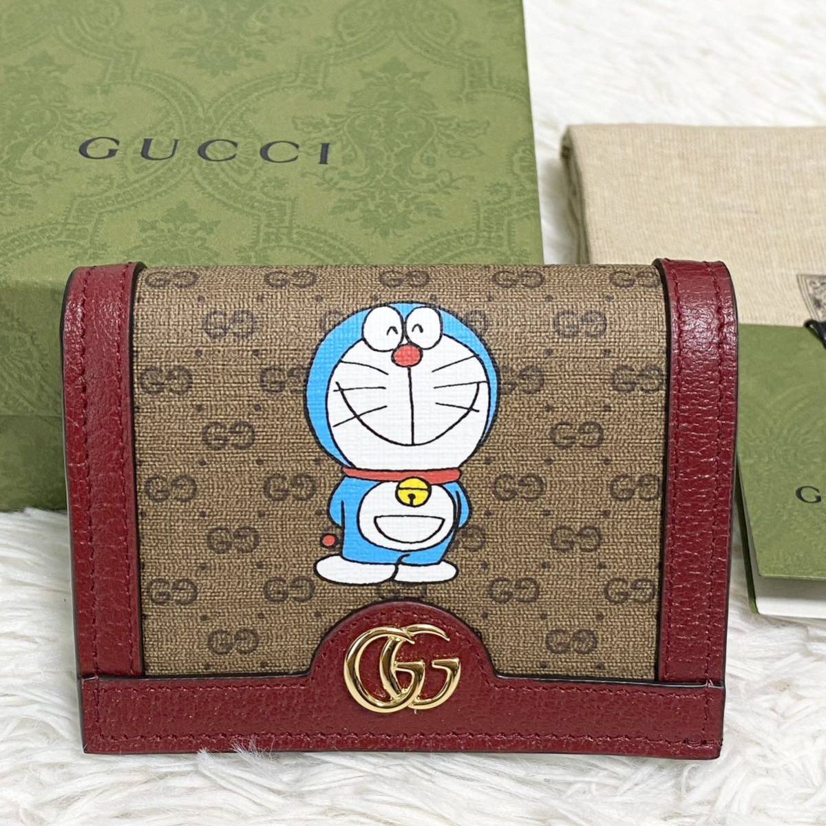 未使用】GUCCI グッチ ドラえもん 二つ折り 財布 GG ミニウォレット