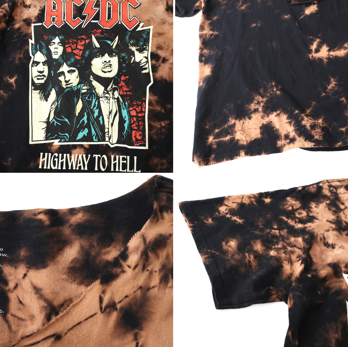 US輸入メキシコ製 AC/DC Tシャツ HIGHWAY TO HELL セピアタイダイ染め　XL_画像3