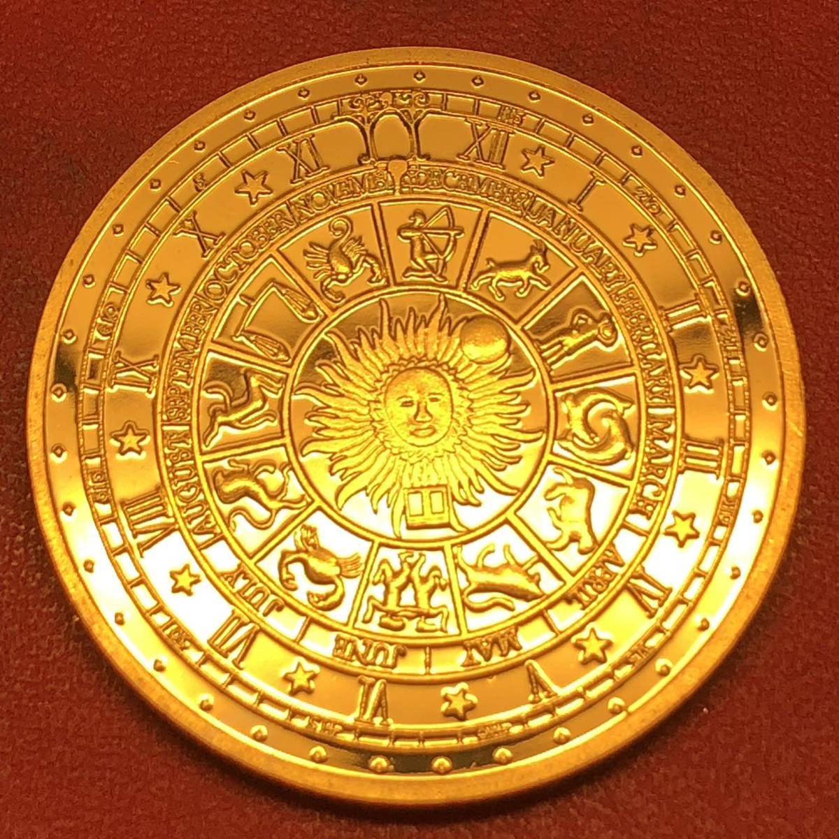 ニウエ硬貨　古銭　アステカ 12星座　記念金貨　大型硬貨　海外コイン　ヨーロッパ　美品　1-465_画像1