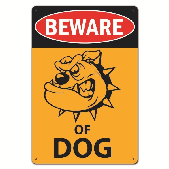 3枚 新品 壁掛けプレート 猛犬注意 犬に注意 警告版 防犯対策 危険 番犬 狂犬 泥棒 金属パネル 壁飾り ブリキ看板 メタル BEWARE OF DOG_画像5