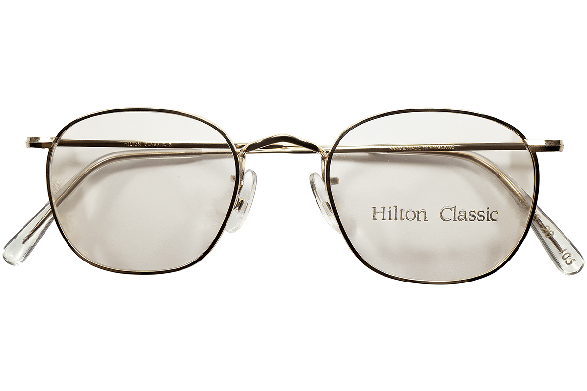 万能オールラウンド1970sデッドENGLAND製 HILTON CLASSIC ヒルトン クラシック QUADRA ウェリントン型PANTO 14KT金張 size46/20 超GOODSIZE