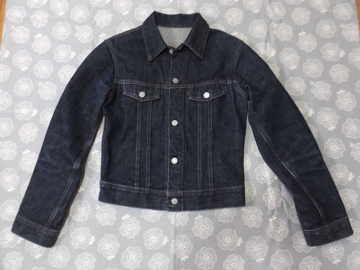 INDIVI Indivi lady's long sleeve Denim jacket size 36 indigo dark blue series cotton 100% made in Japan used 