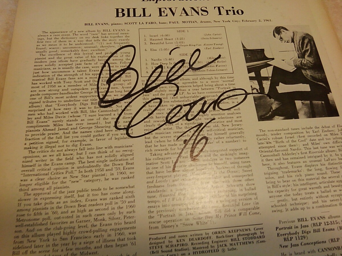 ビル・エヴァンス サイン アナログレコード ジャズ BILL EVANS