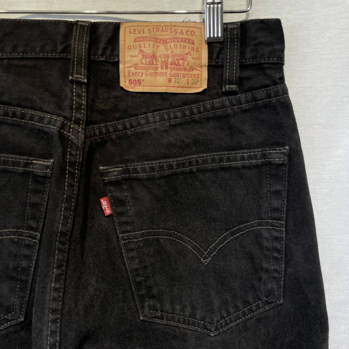 W32 90s Levi’s 505 サルファ ブラックデニム パンツ カナダ製 ビンテージ 黒 リーバイス 501_画像4