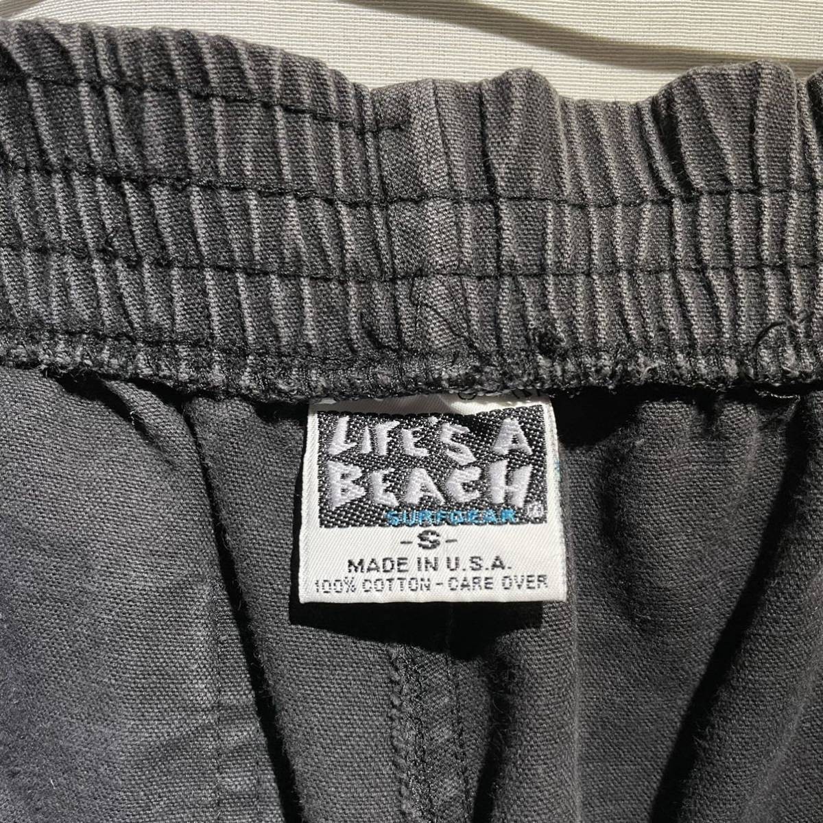  редкий! 80s LIFE*S A BEACH чёрный Duck шорты USA производства Vintage OLD Surf skate черный 