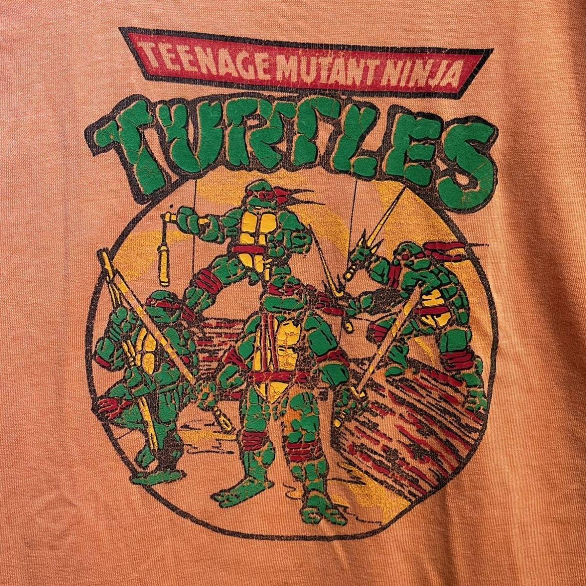 80s NINJA TURTLES Tシャツ ヴィンテージ USA製 Hanes ミュータントタートルズ アニメ ムービー アメコミ 90s_画像4