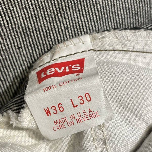 W36L30】90s Levi's 505 先染め ブラックデニムパンツ USA製 赤タブ