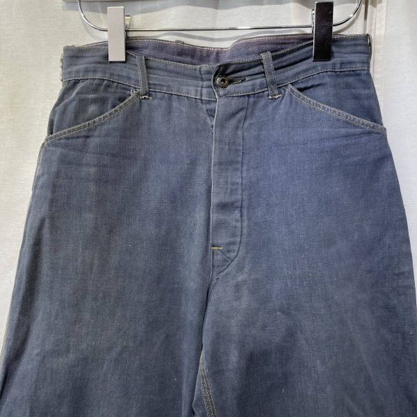 希少! 40s 針刺し シンチバック デニム ワークパンツ USA製 ドーナツ釦