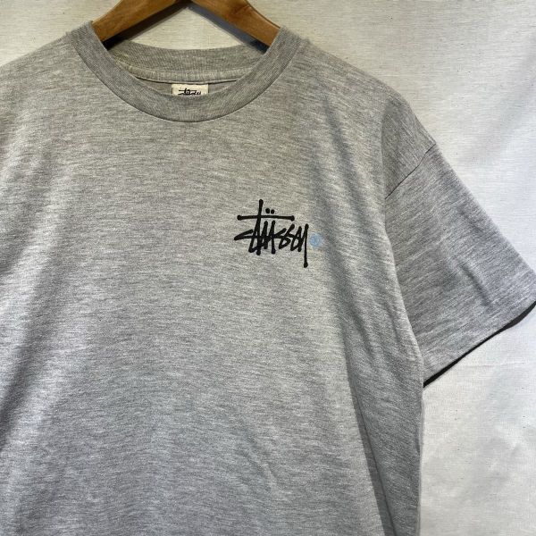 希少! 90s STUSSY 白タグ USA製 両面プリント ビッグロゴ M Tシャツ