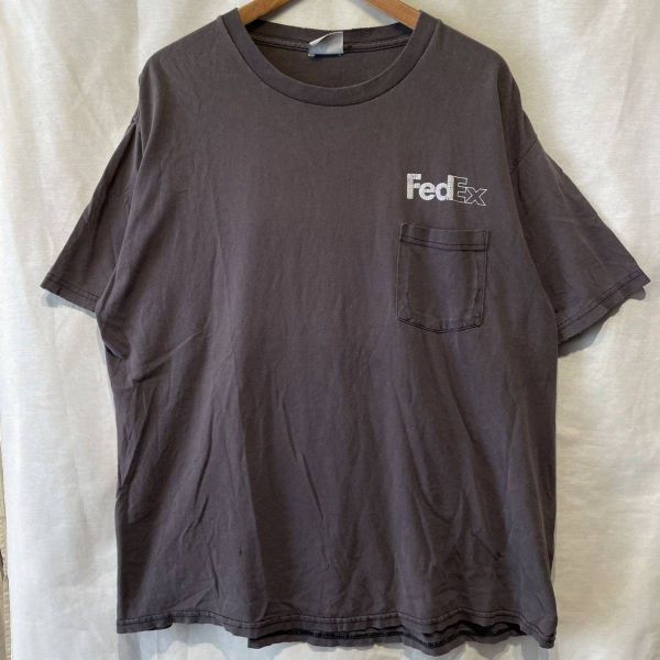90s FedEx 企業 Tシャツ 綿100 墨黒 ヴィンテージ USA Lee ブラック アドバタイジング 80s_画像2