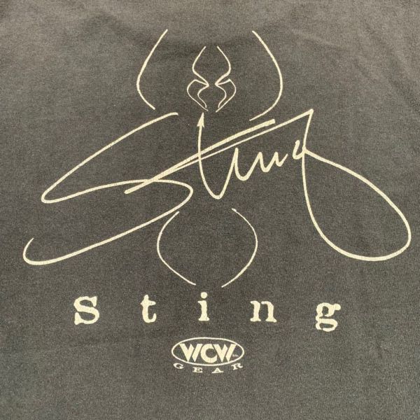 希少! 90s STING 両面プリント Tシャツ 綿100 GILDAN ビンテージ WCW スティング 80s_画像4