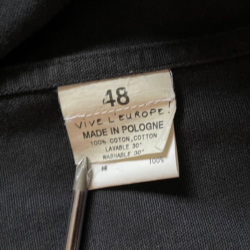90s agnes b. homme コットンダックコート 48 ブラック ビンテージ OLD 黒 ジャケット アニエスベー_画像9