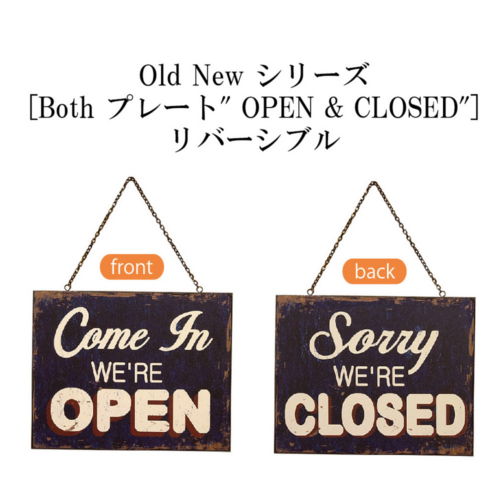 OPEN & CLOSED signboard open Crows plate / american miscellaneous goods Setagaya base Vintage garage 