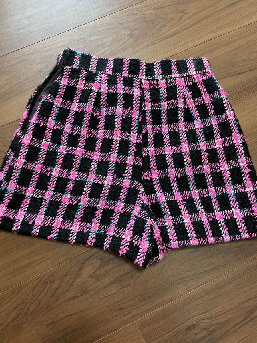 直販一掃 sheller 美品 vividチェックツイードキュロット キュロット