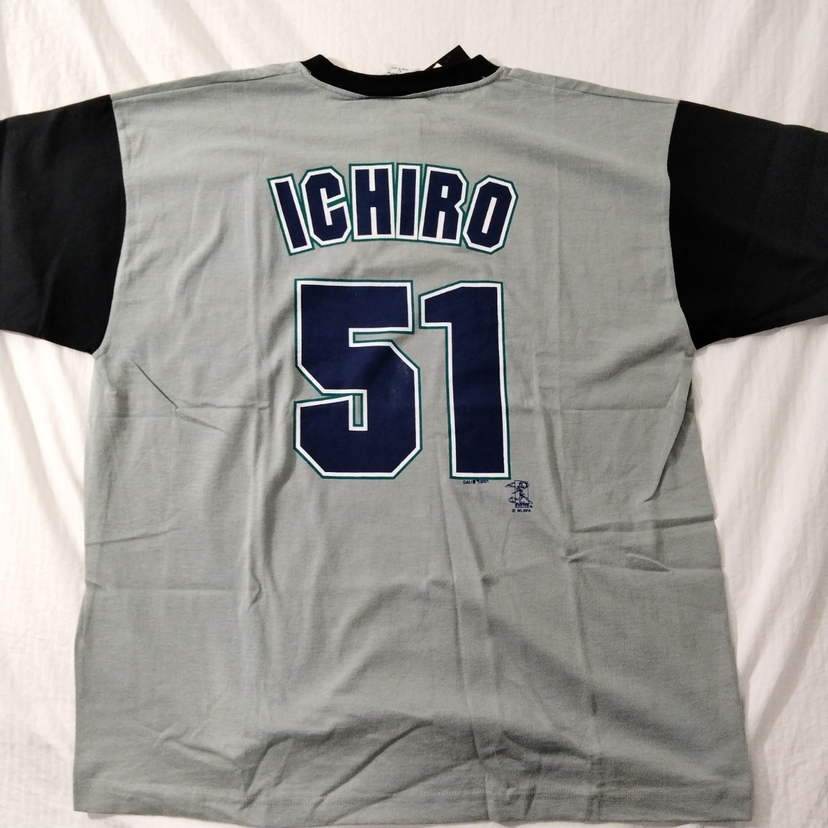 dynasty 51 イチロー ichiro 半袖 2ボタン　ヘンリーネック　セットイン ベースボール　Tシャツ MLB 2001 デッドストック　L メジャー　L_画像2