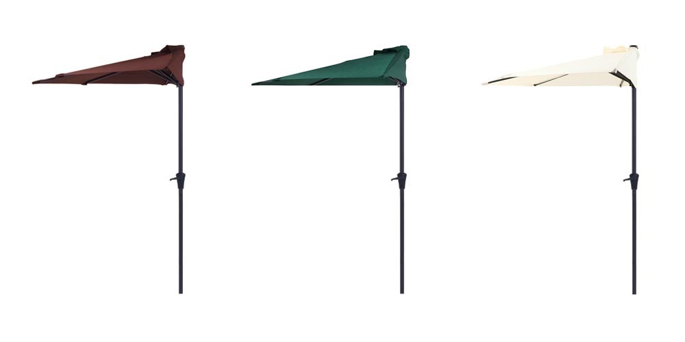  half jpy parasol aluminium single goods mine timbering calibre 3.8cm parasol. color is green . we deliver.< garden parasol umbrella half jpy half wall .s37853>