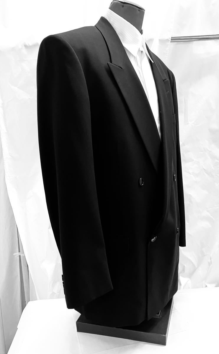 新品未使用 サマーフォーマル ダブル スーツ A9 背抜き メンズ ツータック ブラック 結婚式 25025_画像4