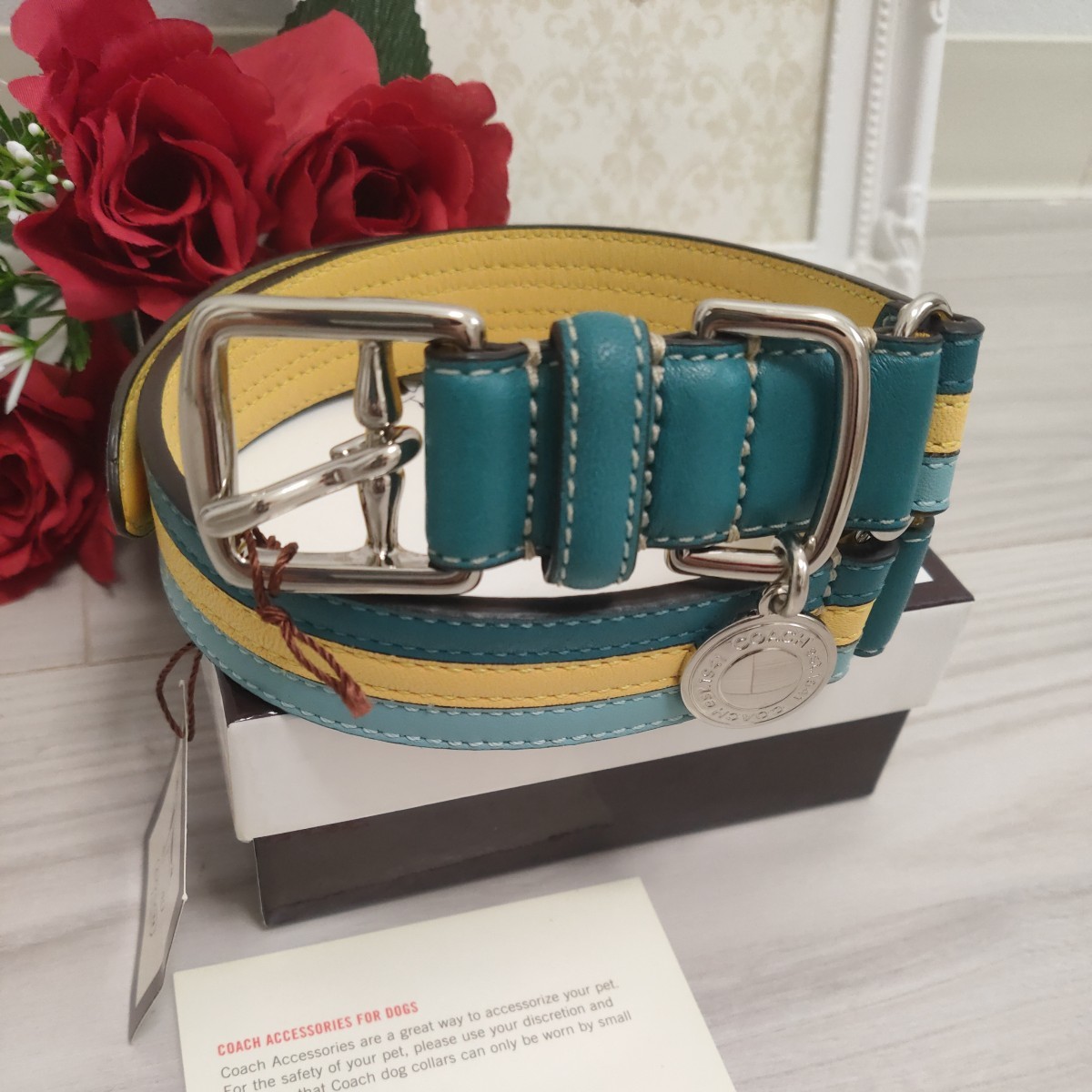 新品未使用 コーチ COACH 犬 首輪 大型犬 中型犬 ラージサイズ L