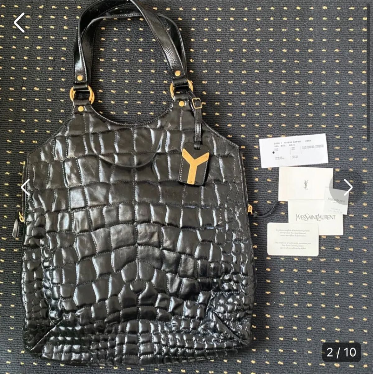 YVES SAINT LAURENT クロコ イヴサンローラン メトロポリス トートバッグ