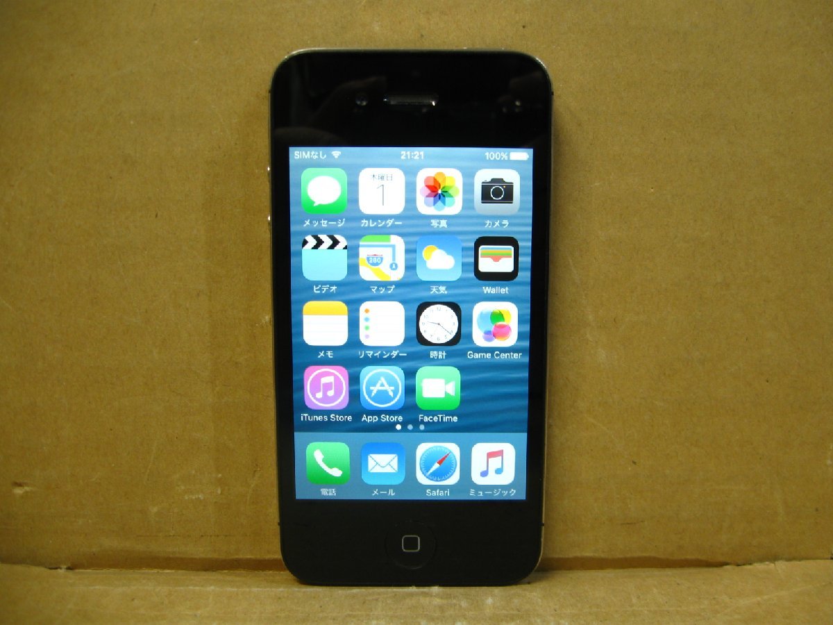 ▽apple MD235J/A iPhone4s 16GB ブラック 中古 ソフトバンク 〇判定 iOS9.3.6 A1387 3_画像1