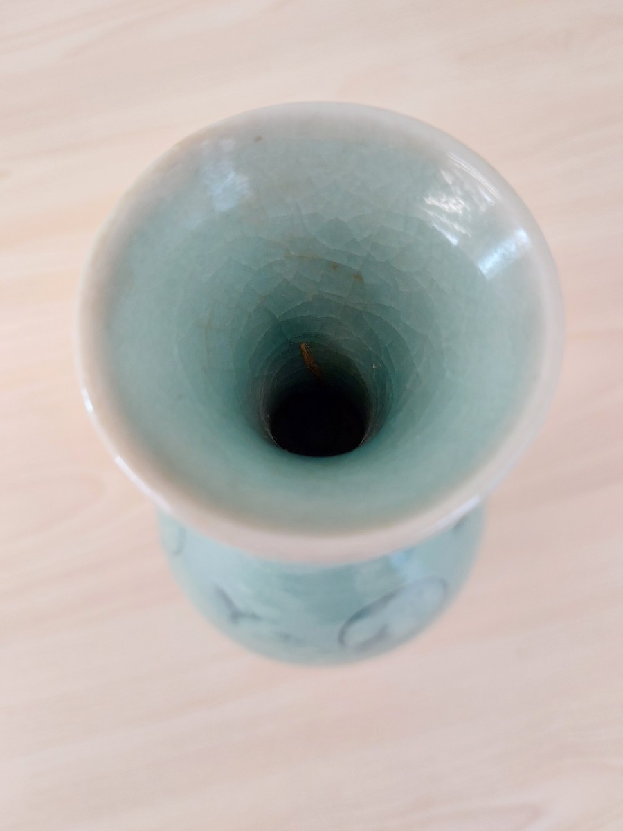 5690　花瓶 韓国 元進窯 壺 インテリア 陶磁器 サイズ：高さ約23cm×径約12cm_画像5