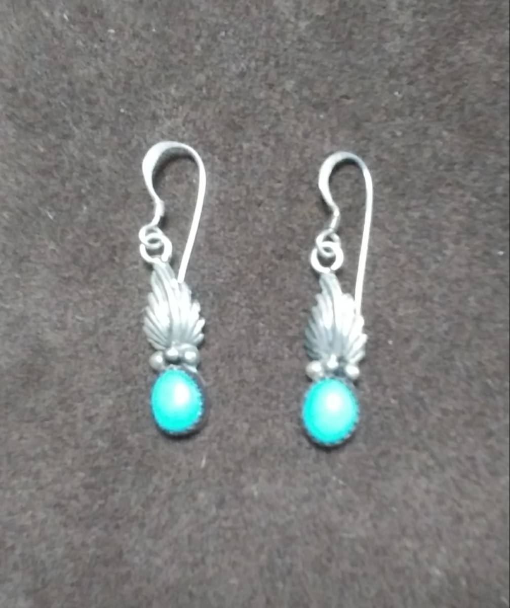  Indian jewelry navajo earrings turquoise leaf 