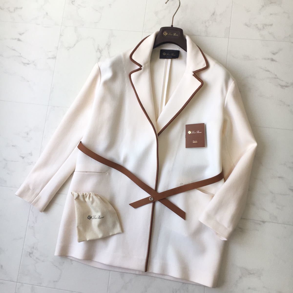 美品 Loro Piana ロロピアーナ パイピング ベルト コート 送料無料