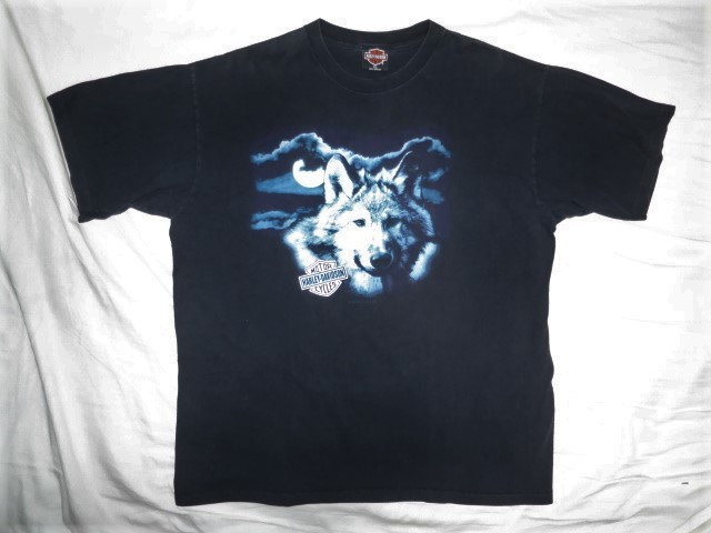 90s HARLEY DAVIDSON ハーレーダビッドソン ウルフ ムーン Tシャツ XL ビンテージ vintage USA製 狼 wolf _画像2