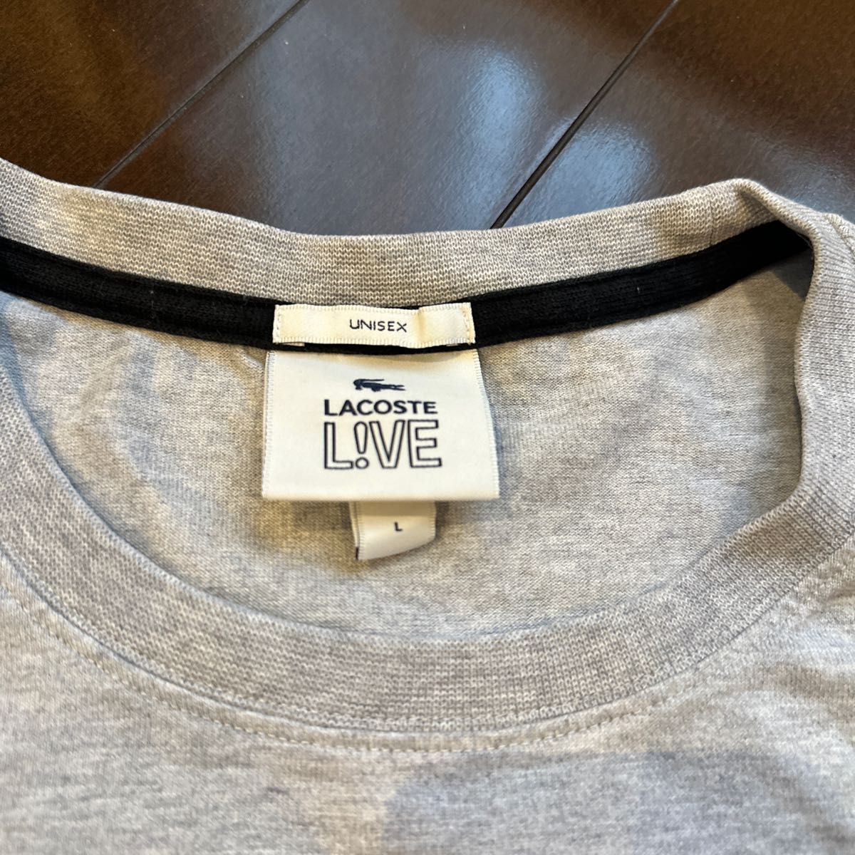 LACOSTE Tshirt ラコステ 半袖Tシャツ プリントTシャツ ロゴTシャツ gray Lサイズ