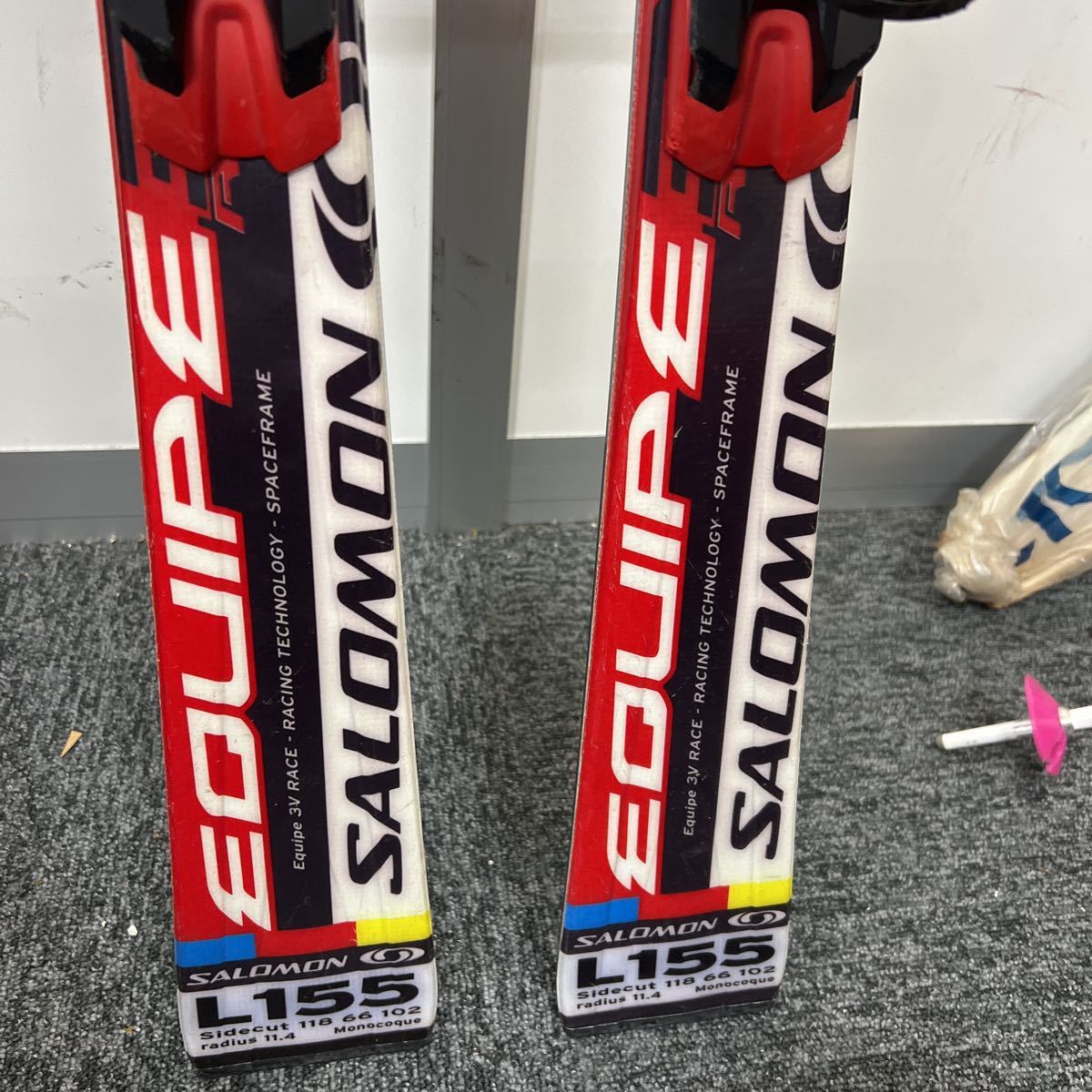 SALOMON EQUIPE 3V RACE 155cm スキー板 サロモン ビンディング914