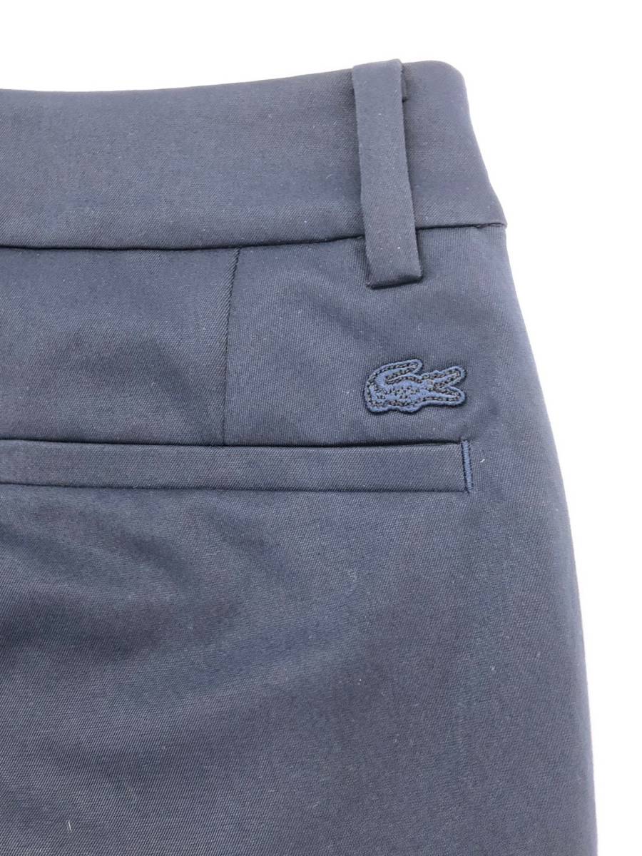 □美品□LACOSTE 撥水テーパードクロップドチノパンツ 34 紺 ラコステ レディース HF377EL ストレッチ 複数落札同梱OK B230623-306_画像6