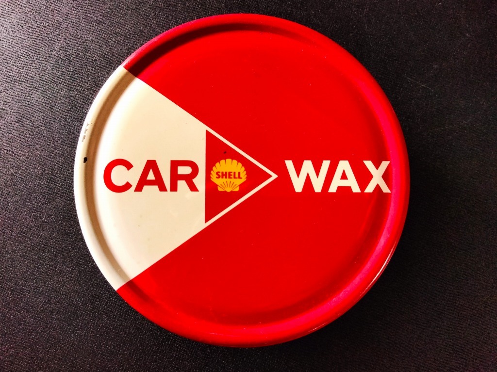 '60s トレードマーク SHELL CAR WAX 当時物 カーワックス 未使用品！☆ シェル ガソリンスタンド ガレージインテリア 看板 POP スチール缶_画像2