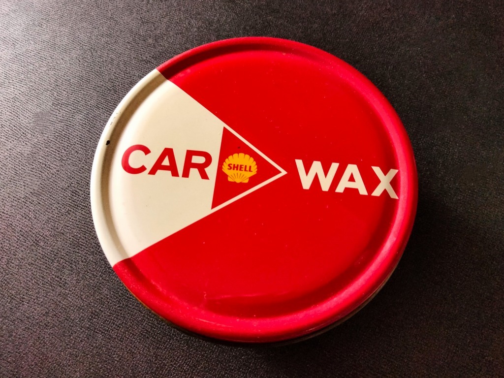 '60s トレードマーク SHELL CAR WAX 当時物 カーワックス 未使用品！☆ シェル ガソリンスタンド ガレージインテリア 看板 POP スチール缶_画像9