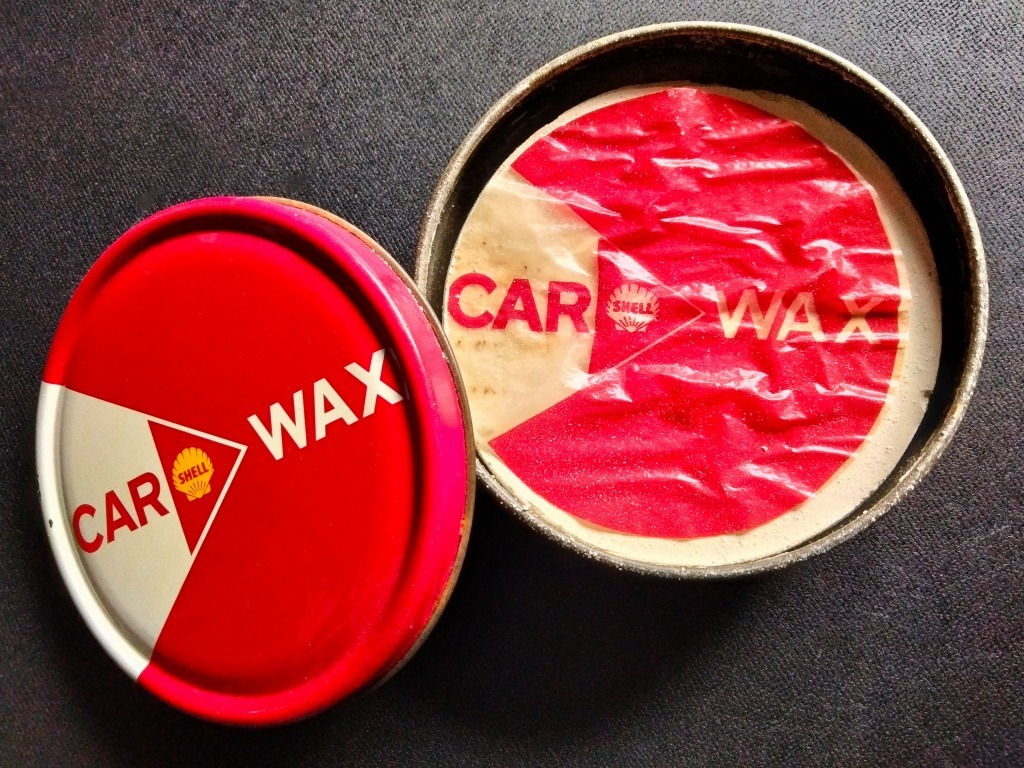 '60s トレードマーク SHELL CAR WAX 当時物 カーワックス 未使用品！☆ シェル ガソリンスタンド ガレージインテリア 看板 POP スチール缶_画像10