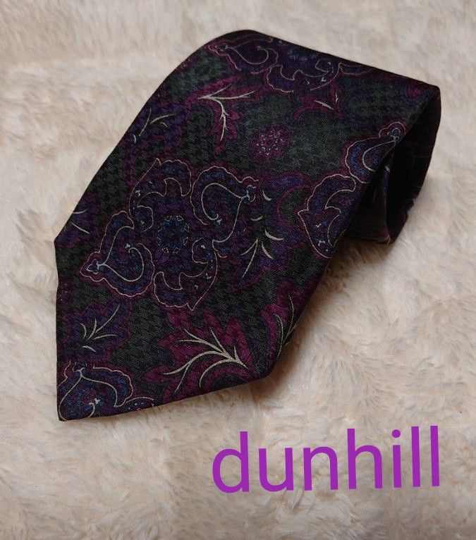 dunhill ダンヒル シルクネクタイ ペイズリー 総柄 MADE IN ITALY｜PayPayフリマ