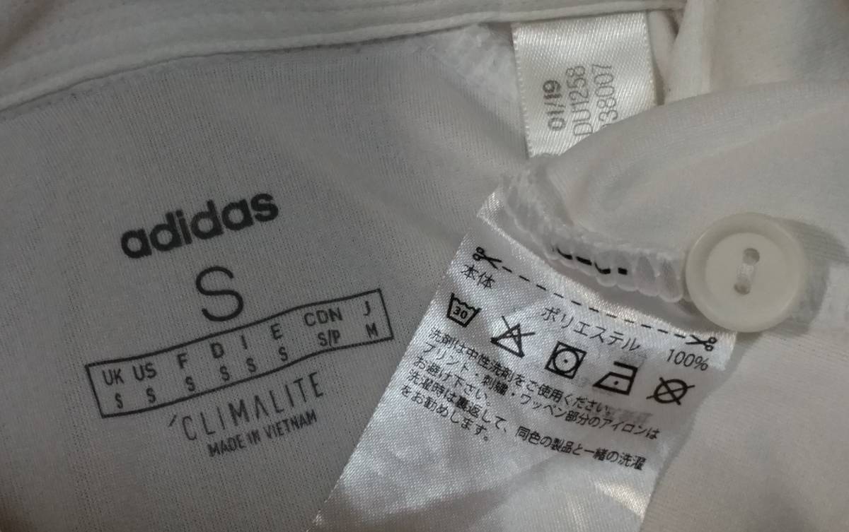 アディダス adidas ストライプス ポロシャツ プラシャツ SIZE:M 白 黒 送料215円～_画像8