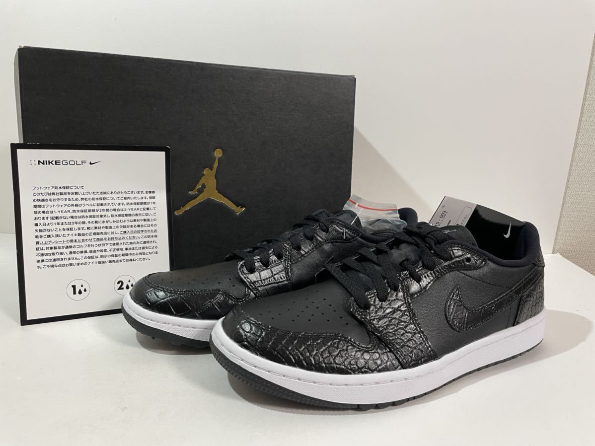 【新品】27.5㎝NIKE AIR JORDAN 1 LOW GOLF Black Crocodile Skin ナイキ エアジョーダン１ ロー ゴルフ ブラック クロコダイル スキンの画像2